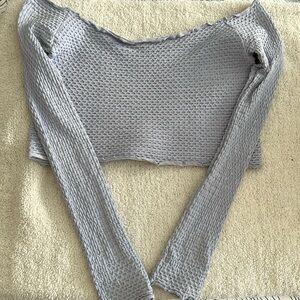 Free People Intimates Long Sleeved Off the Shoulder Crop Top